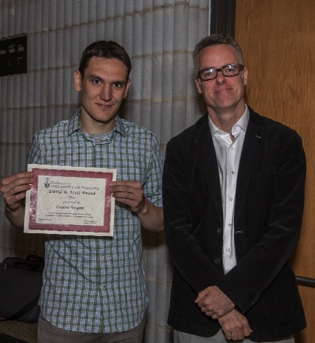 Graeme Sarget received the David A. Scott award for top all-round student that includes service, teaching and research. Congratulations Graeme!